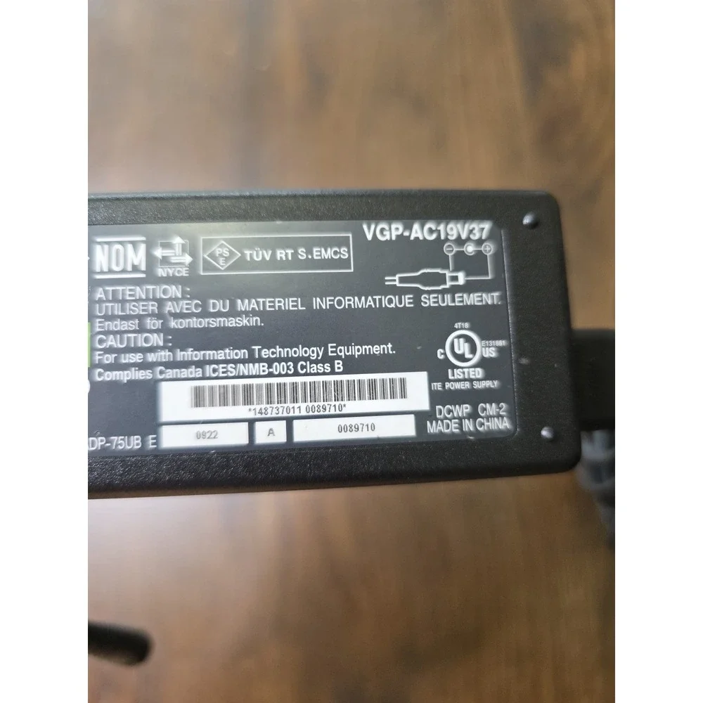 ✅ Genuine Sony OEM Power Supply AC Adapter 19.5V VGP-AC19V19 Cord Laptop Vaio F3